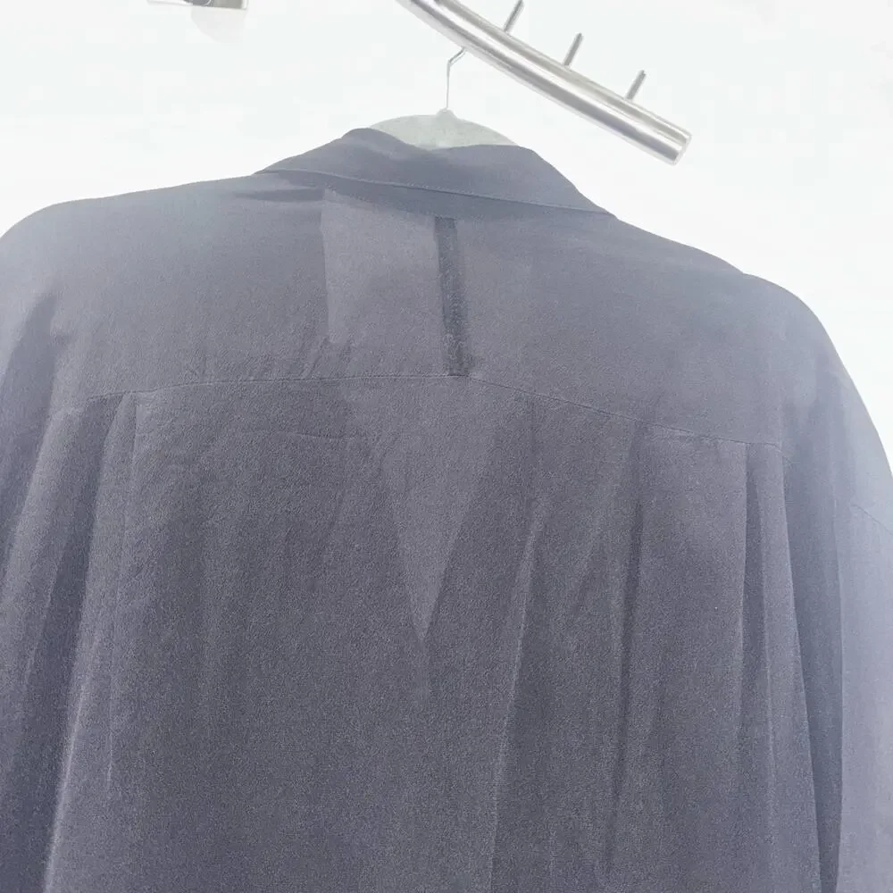 Derek Lam 10 Crosby Black Silk Blend Button Front and Side Shirt – Size 4 - Picture 6 of 11